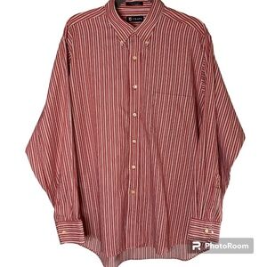 Chaps by Ralph Lauren Men's Shirt Large 16-16 1/2 Long Sleeve Red Button Down